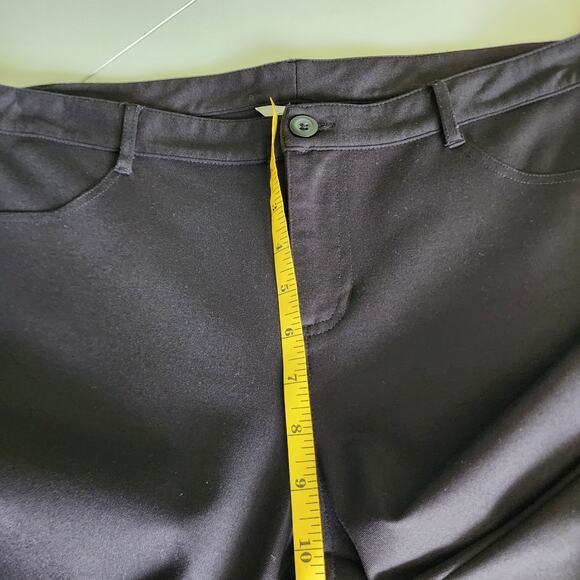 Garnet Hill Womens Stretch Comfort Pants Size 12 Black Skinny Ponte Knit Classic - Picture 9 of 11